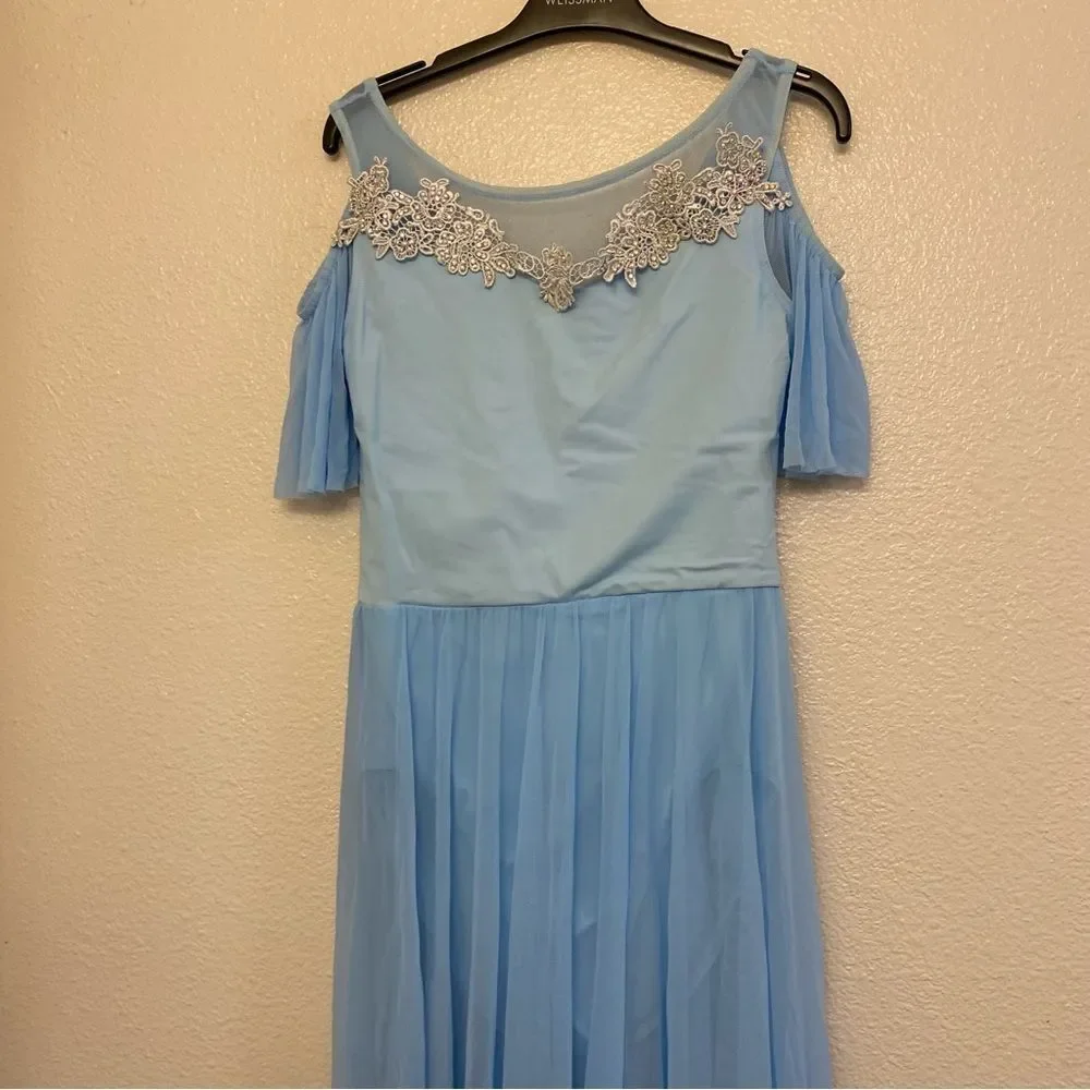 Weissman dance costume lyrical dress leotard blue THE GARDEN 12377 adult MA